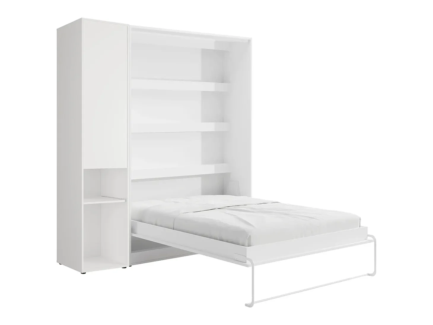 Cama rebatível vertical 140 x 200 cm branca 1 armário - RAPILI