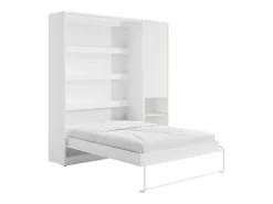 Cama rebatível vertical 140 x 200 cm branca 1 armário - RAPILI