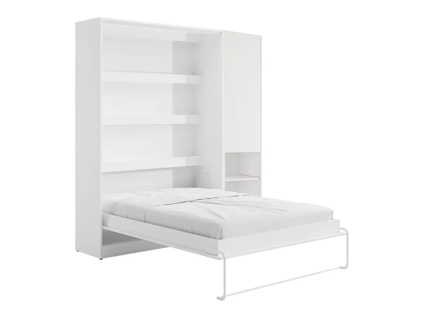 Cama rebatível vertical 140 x 200 cm branca 1 armário - RAPILI