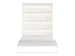 Cama rebatível 160x200 cm abertura vertical manual com LEDs branco + colchão - RAPILI