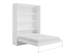 Cama rebatível 160x200 cm abertura vertical manual com LEDs branco + colchão - RAPILI