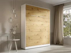Cama rebatível 160x200 cm abertura vertical manual com LEDs branco e natural - RAPILI