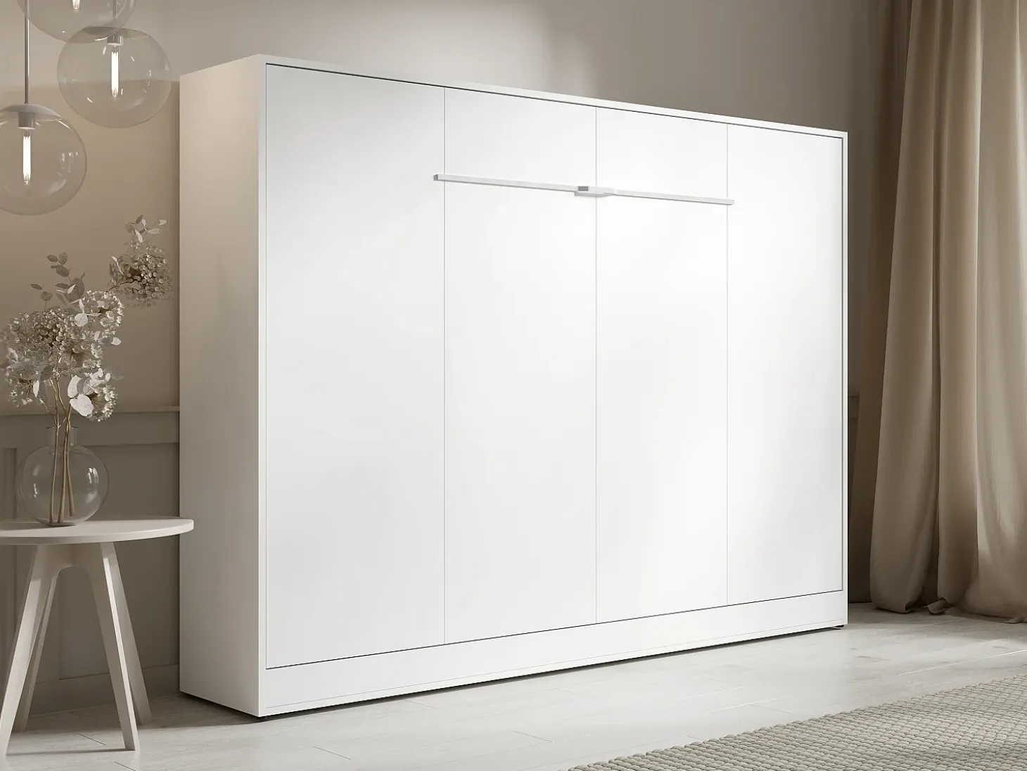 Cama rebatível 140x200 cm abertura horizontal manual com LEDs branco + colchão RAPILI