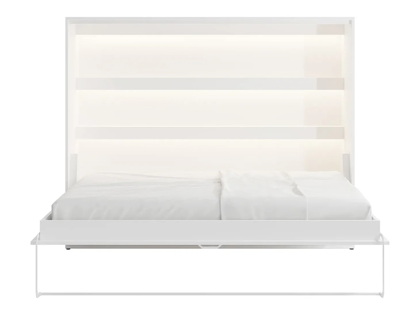 Cama rebatível 140x200 cm abertura horizontal manual com LEDs branco + colchão RAPILI