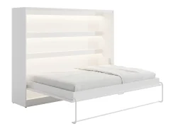 Cama rebatível 140x200 cm abertura horizontal manual com LEDs branco + colchão RAPILI