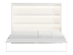 Cama rebatível 140x200 cm abertura horizontal manual com LEDs branco RAPILI