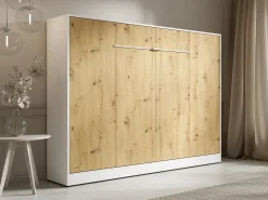 Cama rebatível 140x200 cm abertura horizontal com LEDs branco e natural - RAPILI