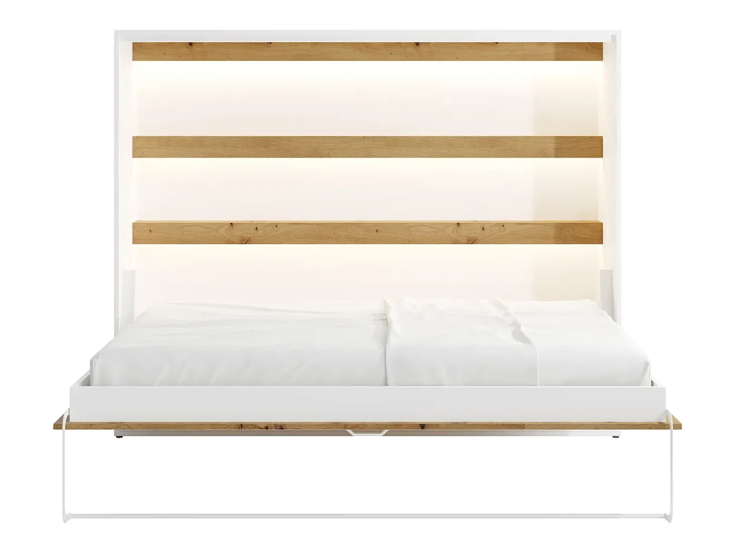 Cama rebatível 140x200 cm abertura horizontal com LEDs branco e natural - RAPILI