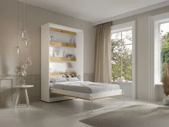 Cama rebatível 120x200 cm abertura vertical manual com LEDs branco e natural - RAPILI