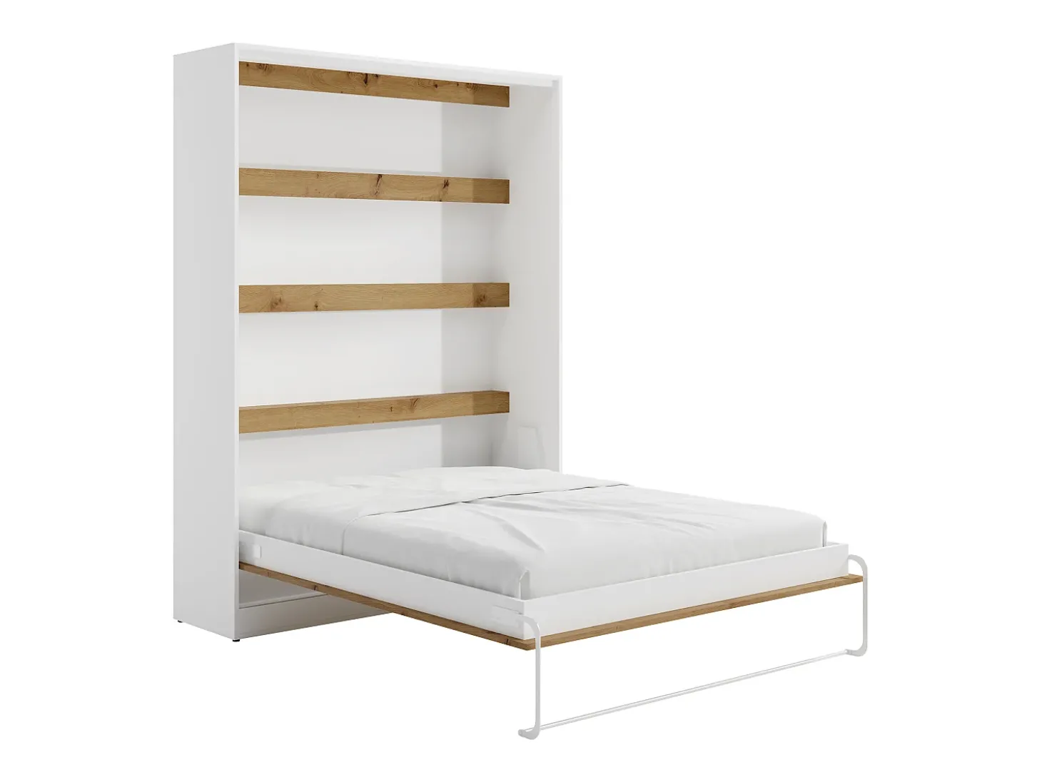 Cama rebatível 160x200 cm abertura vertical manual LEDs branco e natural + colchão RAPILI