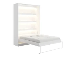 Cama rebatível 140x200 cm abertura vertical manual com LEDs branco - RAPILI