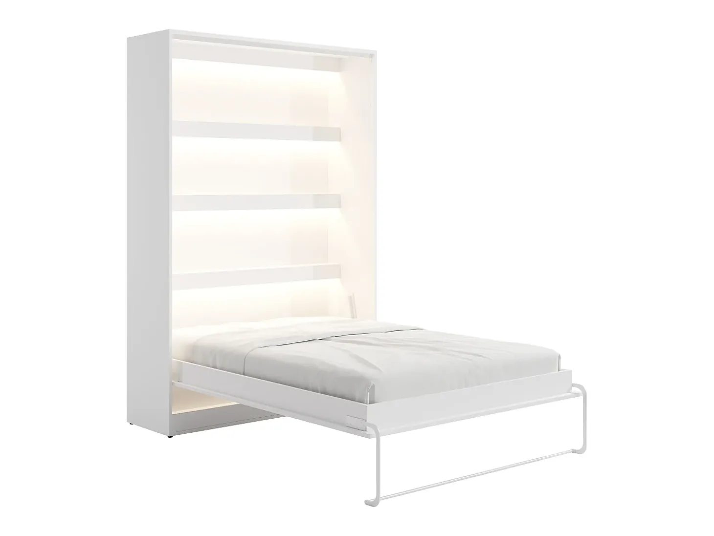 Cama rebatível 140x200 cm abertura vertical manual com LEDs branco - RAPILI