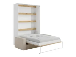 Cama rebatível 140x190 cm com LEDs branco e natural + colchão + sofá - RAPILI
