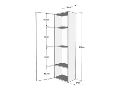 Cama retrátil 160 vertical Kentaro com armário coluna e armários suspensos Carvalho Natural