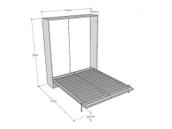 Cama retrátil 160 vertical Kentaro Cinza Branca
