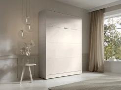 Cama retrátil 140 x 200 cm abertura vertical manual com leds bege - RAPILI