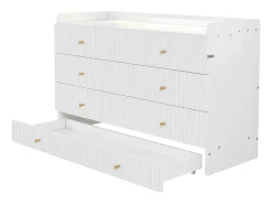 Cama retrátil 140x200 cm - con porta USB + tomada elétrica - con iluminação LED - Cama conversível - branco (colchão não incluído)