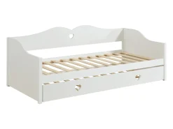 Cama sofá com cama ninho 2 x 90 x 190 cm pinho e MDF branco - DASTIVA