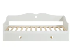 Cama sofá com cama ninho 2 x 90 x 190 cm pinho e MDF branco - DASTIVA