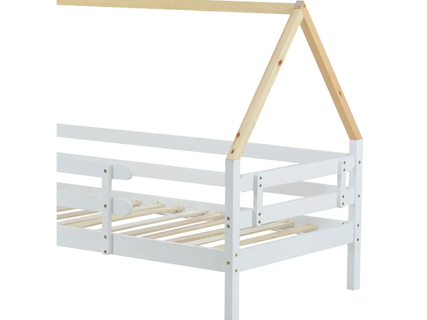 Cama tipo gavetão 90x200cm com base de ripas - cama cabine em madeira maciça - Branco