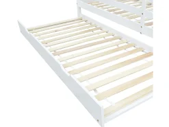 Cama tipo gavetão 90x200cm com base de ripas - cama cabine em madeira maciça - Branco