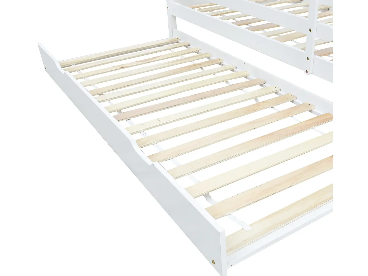 Cama tipo gavetão 90x200cm com base de ripas - cama cabine em madeira maciça - Branco
