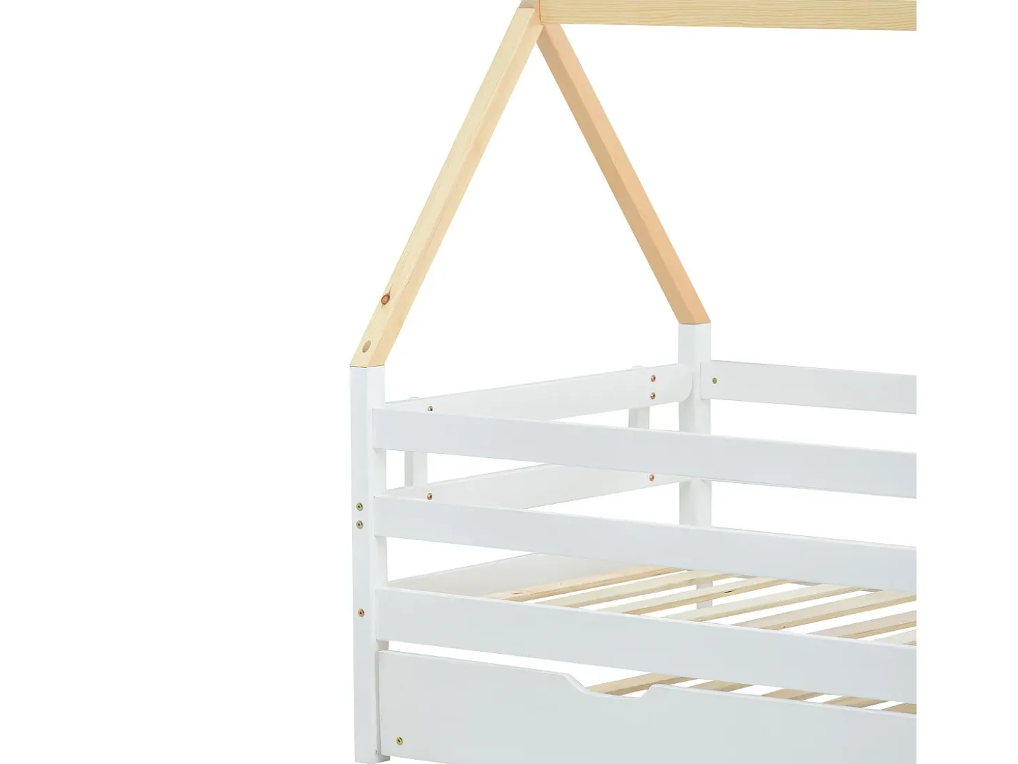 Cama tipo gavetão 90x200cm com base de ripas - cama cabine em madeira maciça - Branco