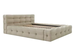 Cama 160x200 cm tecido matizado bege + sommier + colchão - LERUCO de Pascal Morabito