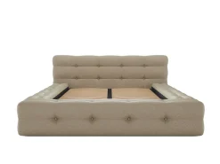 Cama 160x200 cm tecido matizado bege + sommier + colchão - LERUCO de Pascal Morabito