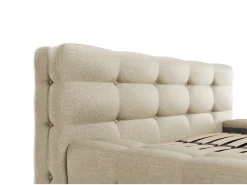 Cama 160x200 cm tecido matizado bege + sommier + colchão - LERUCO de Pascal Morabito