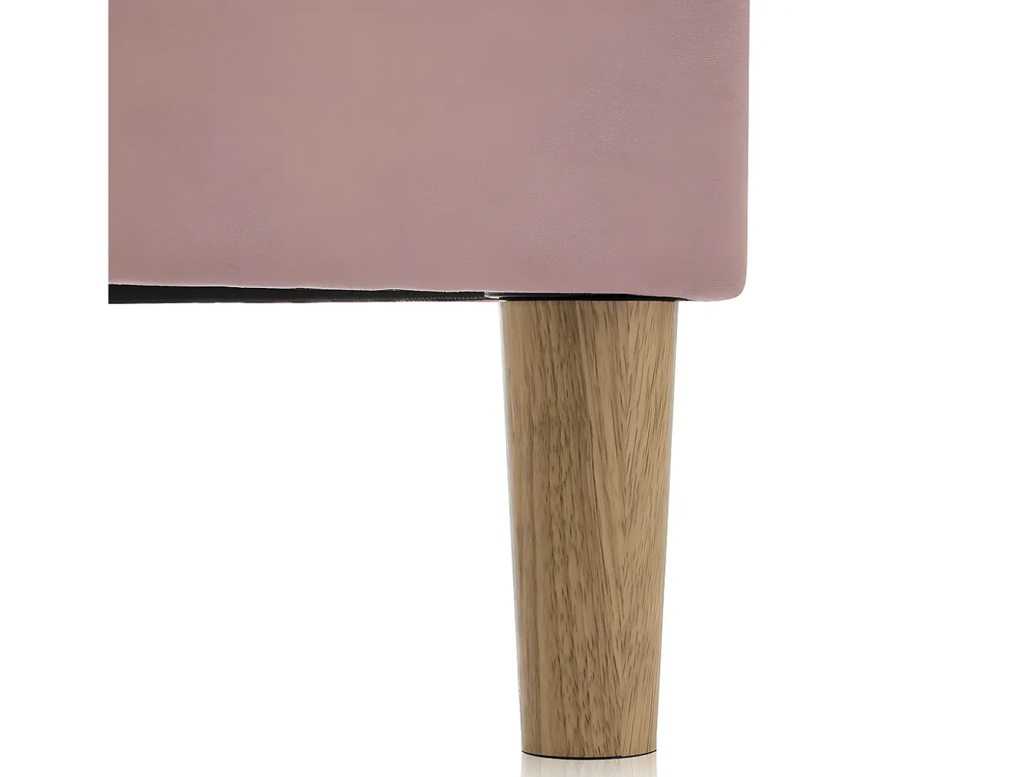 Cama 90x200cm estofada em veludo - com LED e base de ripas - Rosa