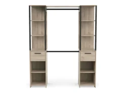 Camarim Gary de 2 colunas em estilo industrial em carvalho Kronberg/preto 160x200 cm