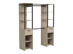 Camarim Gary de 2 colunas em estilo industrial em carvalho Kronberg/preto 160x200 cm