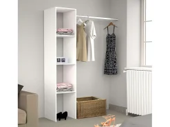 Camarim modular aberto branco personalizado com módulo A, 3 prateleiras 138x180 cm