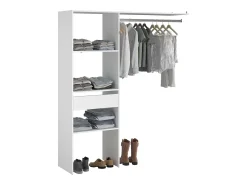Camarim modular aberto branco personalizado com módulo A, 3 prateleiras 138x180 cm