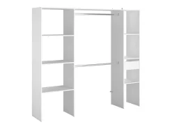 Camarim Modular Aberto Branco Módulo B+C 6 Prateleiras, Gaveta 198x180 cm