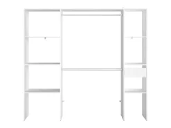 Camarim Modular Aberto Branco Módulo B+C 6 Prateleiras, Gaveta 198x180 cm
