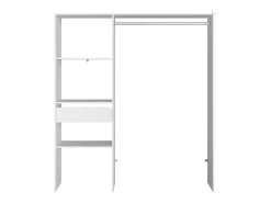 Camarim Modular Aberto Personalizado Módulo D + E, 3 Prateleiras Gaveta 162x180 cm Branco