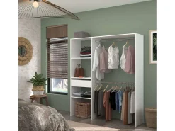 Camarim Modular Aberto Personalizado Módulo D + E, 3 Prateleiras Gaveta 162x180 cm Branco