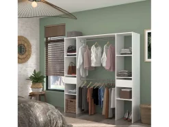 Camarim Modular Aberto Personalizado Branco Módulo C 6 Prateleiras 176x180 cm