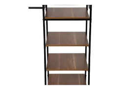 Camarim Modular Aberto Tissa Preto e Madeira 180x190 cm