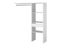 Camarim Modular Personalizado em Branco, 160 x 180 cm, com Prateleiras, Gaveta e Bar