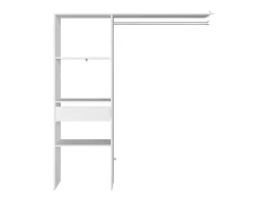 Camarim Modular Personalizado em Branco, 160 x 180 cm, com Prateleiras, Gaveta e Bar