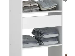 Camarim Modular Personalizado em Branco, 160 x 180 cm, com Prateleiras, Gaveta e Bar
