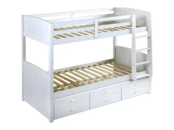 Camas de beliche separáveis com arrumação 90x190 cm Branco - ANCHISE