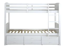 Camas de beliche separáveis com arrumação 90x190 cm Branco - ANCHISE