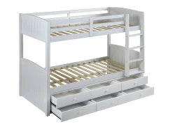 Camas de beliche separáveis com arrumação 90x190 cm Branco - ANCHISE