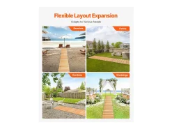 Caminho de Jardim, SucceBuy Caminho de Jardim Reto em Madeira (244 × 43 cm)