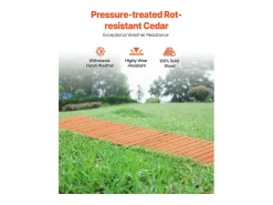 Caminho de Jardim, SucceBuy, Caminho Reto de Madeira para Jardim (365 × 55 cm) – Modelo Extensível