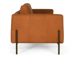 Canapé Rembourré em couro com pés de metal para 5 lugares